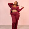 GIP_160 (3 piece 1) A model wearing the Rêverie Collection Three Piece. Standing with the front, facing the camera.