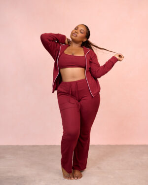 A model wearing the Rêverie Collection Three Piece. Standing with the front, facing the camera.