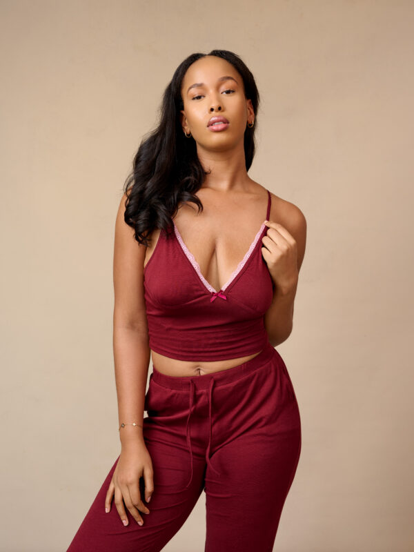 GIP_482 (two piece 1) A model wearing the Rêverie Collection Two Piece. Standing with the front, facing the camera.